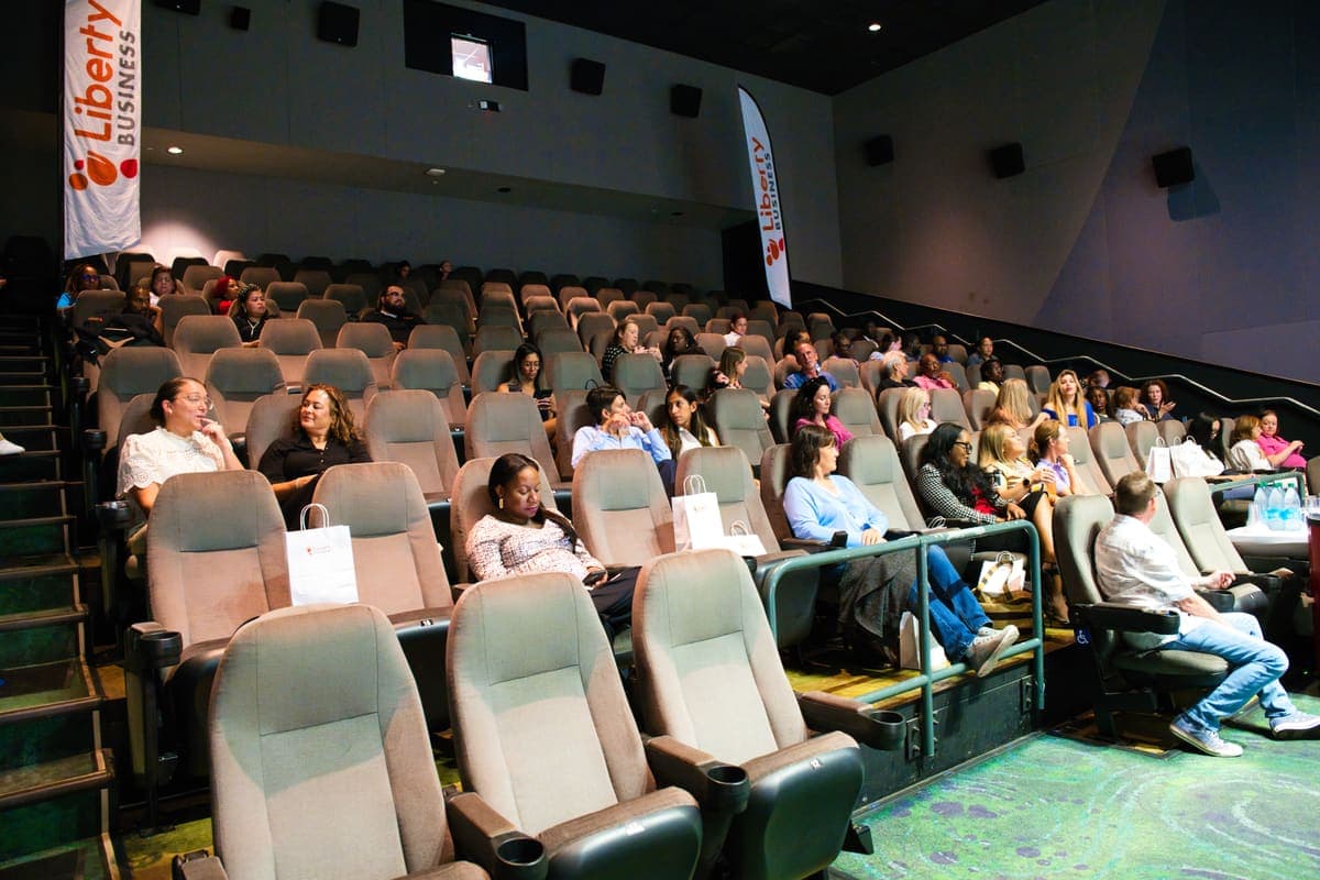 A full cinema audience at the Women in AI Fireside Chat